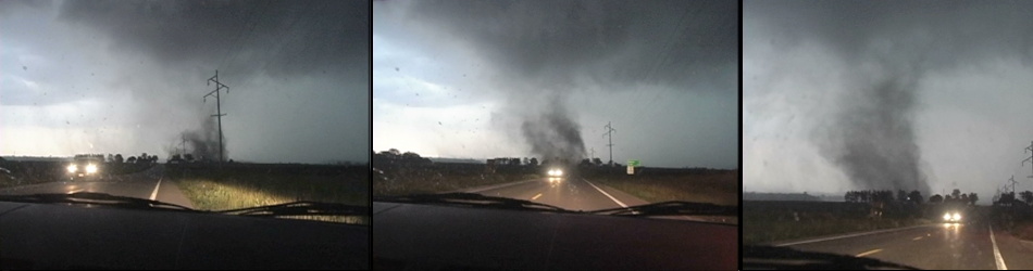 Tornado crossing the road - Waverly, IL 5/31/08